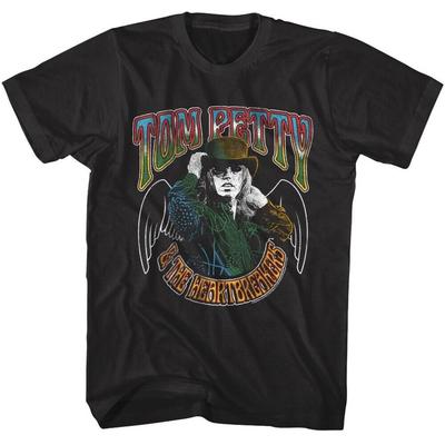 Том Петти и The Heartbreakers 1976-2025 Легендарная рок-группа Паттерн Мужская футболка - Черная 100% Хлопок