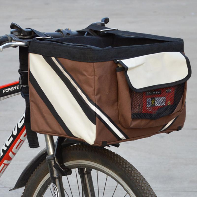 Bicycle Pet Carrier Baskets Pouch Bicycle Front Bag Aluminum Alloy Cycling Frame Front Puppy Cat Dog Carrier Bags Pet Carriers