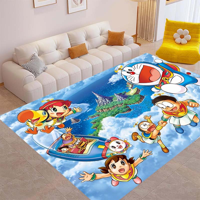 Cute Doraemon Rug, Suitable for Playrooms, Bedrooms, Living Rooms, Sofas, and Other Home Décor; Non-slip Children's Mat.
