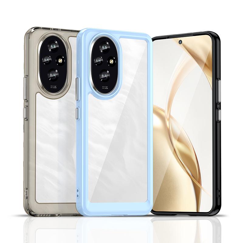 Акриловый противоударный чехол для телефона Honor 200 Pro Прозрачная задняя крышка с рамкой цвета конфет для Honor 200 Lite