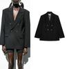 Весенне-летняя женская одежда Модный ветрозащитный лацкан Длинные рукава с подплечниками Свободная рабочая одежда Изящный пиджак 3114666