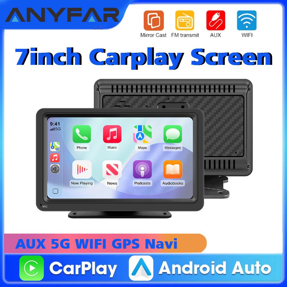 7-дюймовый Carplay Android Auto Видеоплеер с функцией MirrorLink Беспроводной Carplay Android Auto GPS Монитор для автомобиля Мультимедиа Камера заднего вида