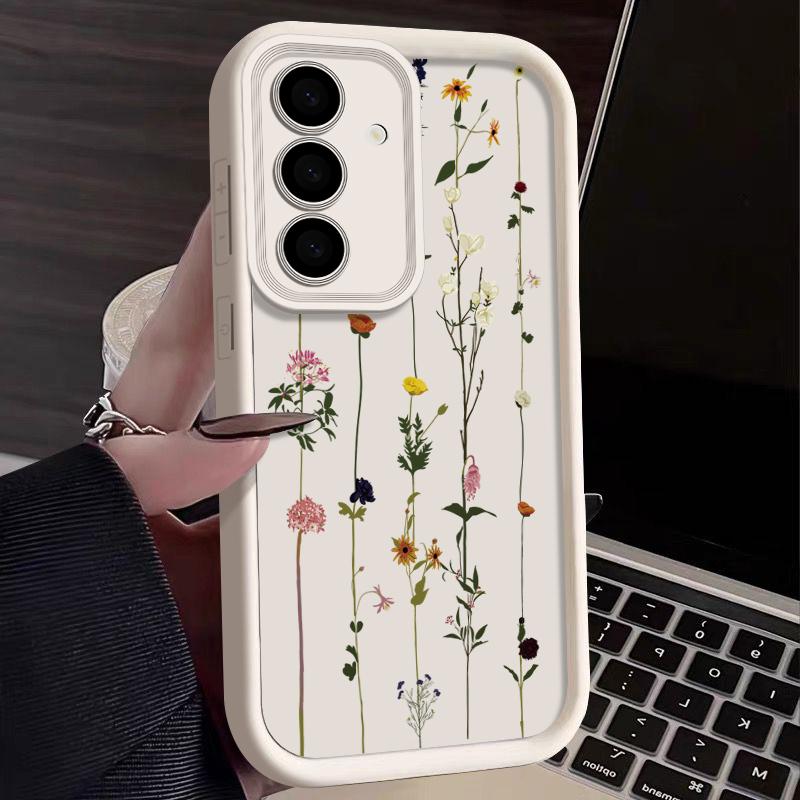 Модный чехол для телефона с цветочным принтом, мягкий, для Samsung S25 S24 FE S23 Ultra S22 S21 Plus A55 A35 A54 A34 A15 A14 A17 A37 A57 S26, силиконовый, противоударный