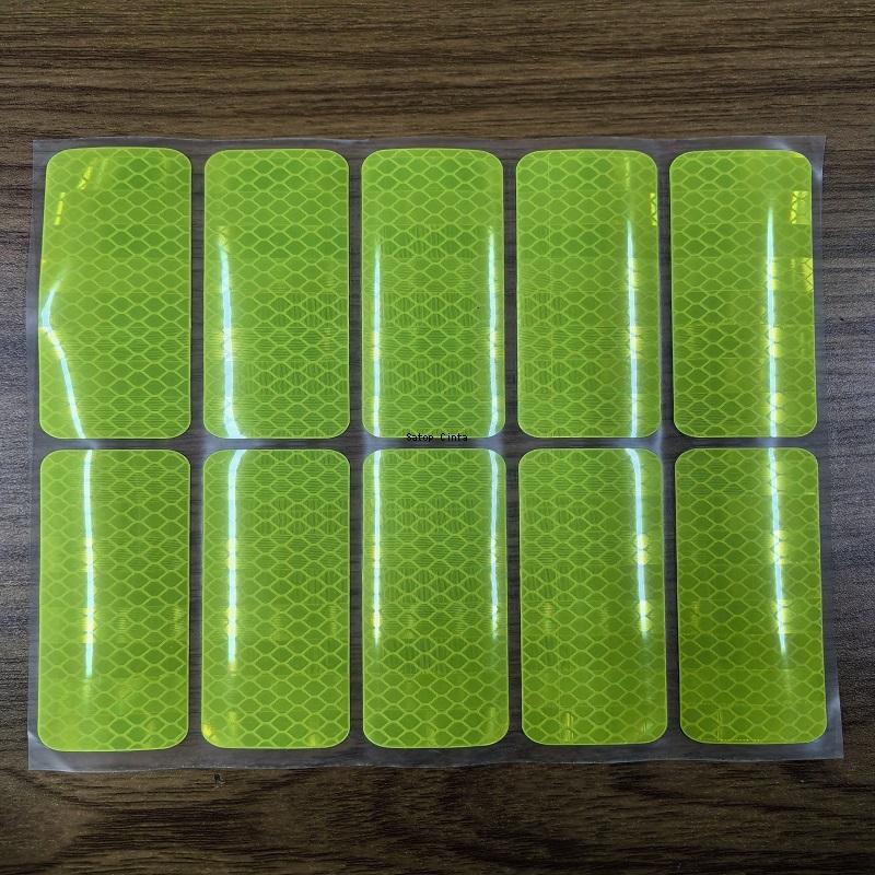 10pcs/set Warning Reflective Stickers Night Visibility Adhesive Strips Waterproof Reflectors Bicycle Tape For Vehicle Motorcycle