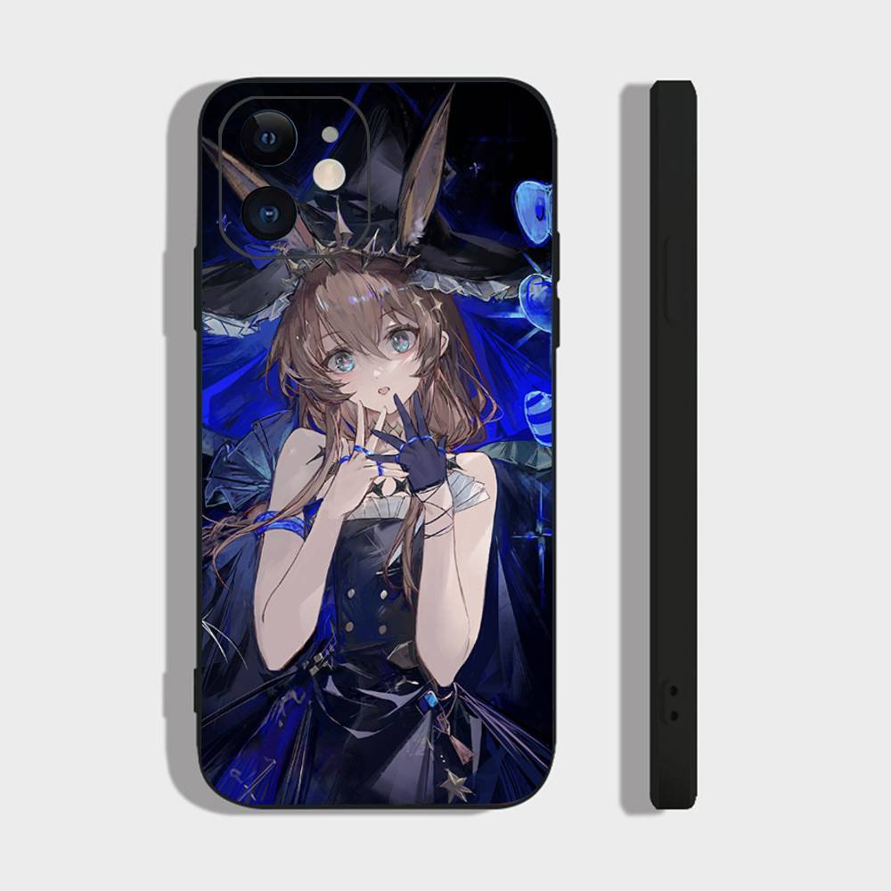 Анимированный персонаж игры Arknights Амия Чехол для телефона iPhone 17 Air 16 15 14 13 Pro Max 11 12 Черный силиконовый чехол