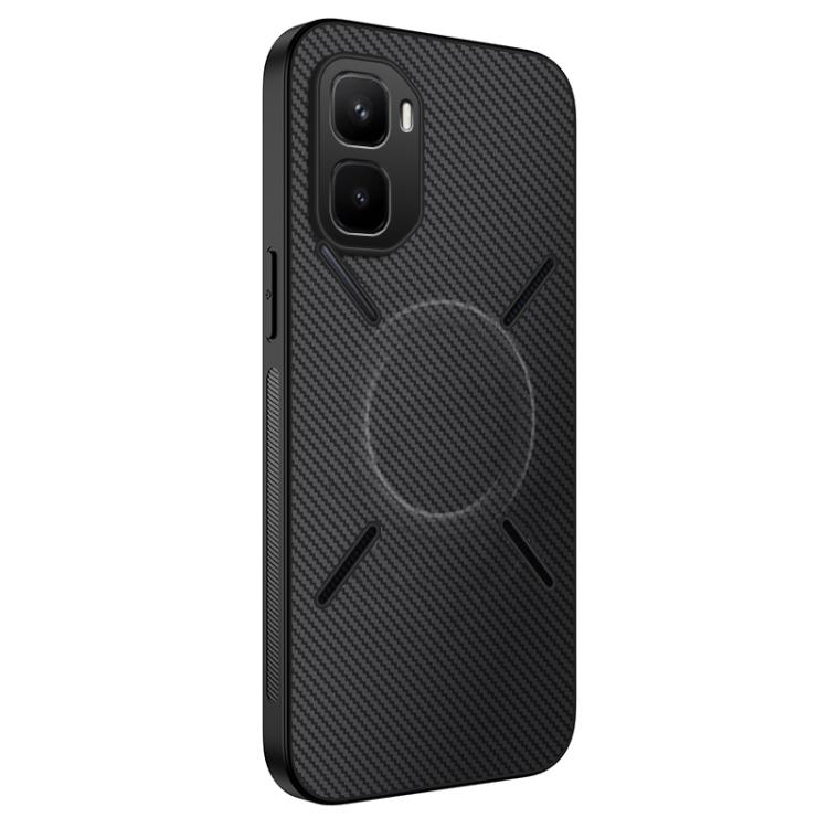 TQ Series Magnetic Carbon Fiber Texture PC Hybrid TPU Phone Case For Infinix Note 60 Ultra 5G, Anti-Slip Slim Protective Cover