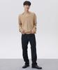 PLAC Waffle Long Sleeve Collared Knit Beige
