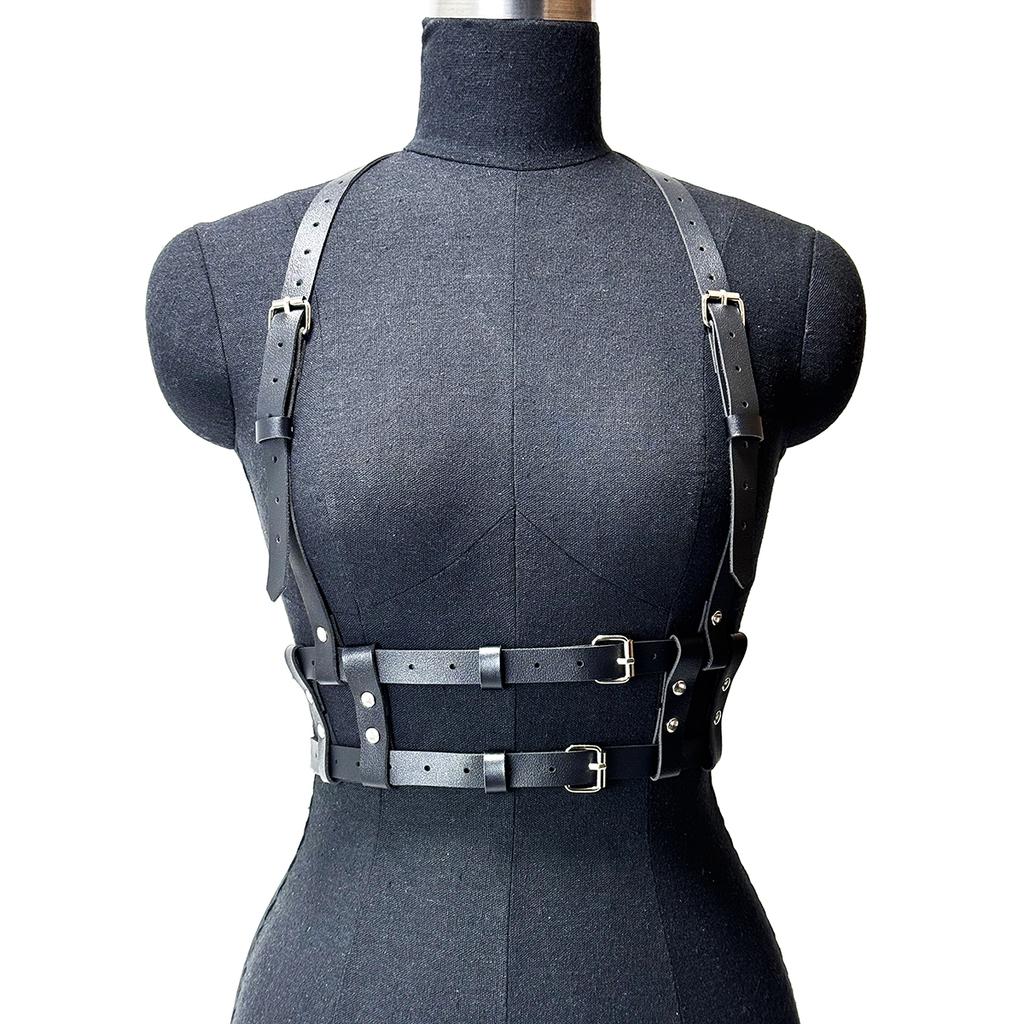 Women Sexy Body Harness Belt Bdsm Bondage Lingerie PU Leather Waist Straps Punk Rock Accessories Y2k Fetish Underwear