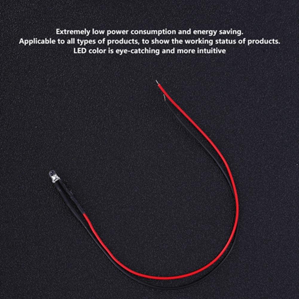 50PCS Small Size 12V LED Beads 3mm Warm White LED Lights Mini LED Bulbs DIY Projects