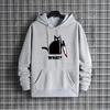 2025 New Trendy Male Funny Cartoon Cat Mens Autumn Winter Hooded Sweatshirt Urban Streetwear Casual Fashion Warm Hoody Outwear
