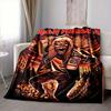 1pc Iron Maiden Band Merchandise Flannel Blanket [Cozy Throw Blanket] For Sofa, Bed, Travel, Camping, Livingroom, Office, Couch, Chair, And Bed