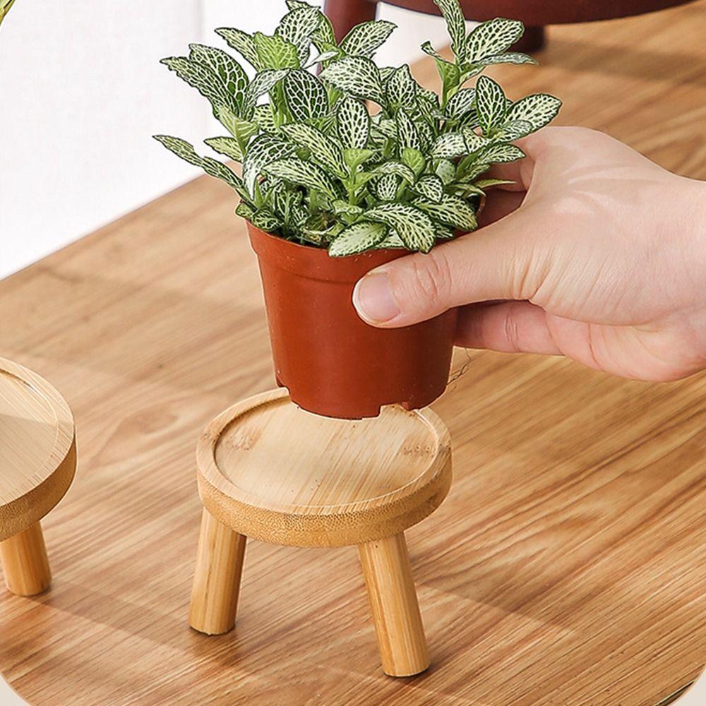 Round Flowerpot Holder Wooden Bonsai Base High Quality Flowerpot Tray Home Office