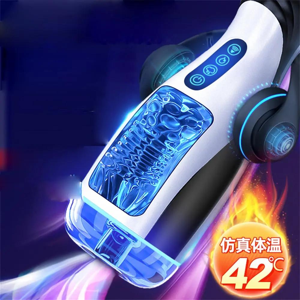 Automatic Sucking Male Masturbator Cup Heating Stroker Realistic Channel Multi Modes Vibrator Moaning Sex Toy for Adult Men
