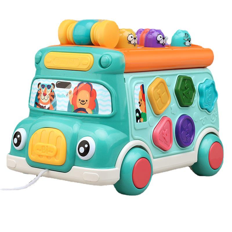 705 Kids' Whack-a-Mole Cartoon Bus: Bilingual Car Whacking Game