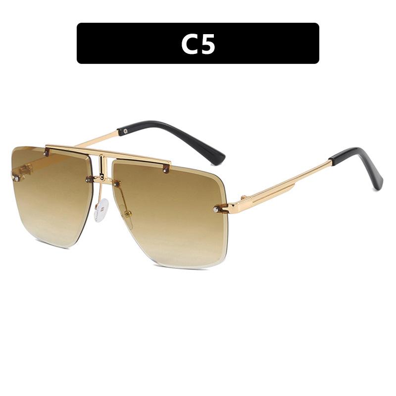 Новые мужские безободковые солнцезащитные очки неправильной формы, ретро, мужские, для вождения на открытом воздухе, солнцезащитные очки, модные женские очки, защита от УФ-излучения 400