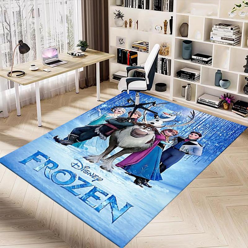 1 шт. Замороженное Disney для домашнего офиса, Прочный полиэстеровый коврик для пола с легкой очисткой, Декор для офиса, Городской стиль, Нескользящая основа, Высококачественная ткань