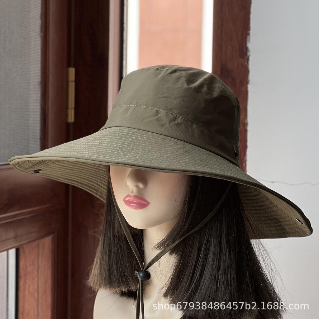 Large-brimmed bucket hat women's summer sun protection sun hat outdoor mountaineering hat travel beach quick-drying basin hat