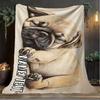 1PC Custom Name Pug Dog Dreamscape outdooor Flannel blankets Throw Blanket All-Season Throw Gift Bedspread for Couch, Bed, Camping Holiday Birthda