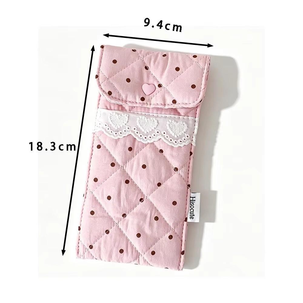 Multi-Purpose Pencil Case Lace Design Stationery Storage Bag Fashion Quilted Glasses Bag Women