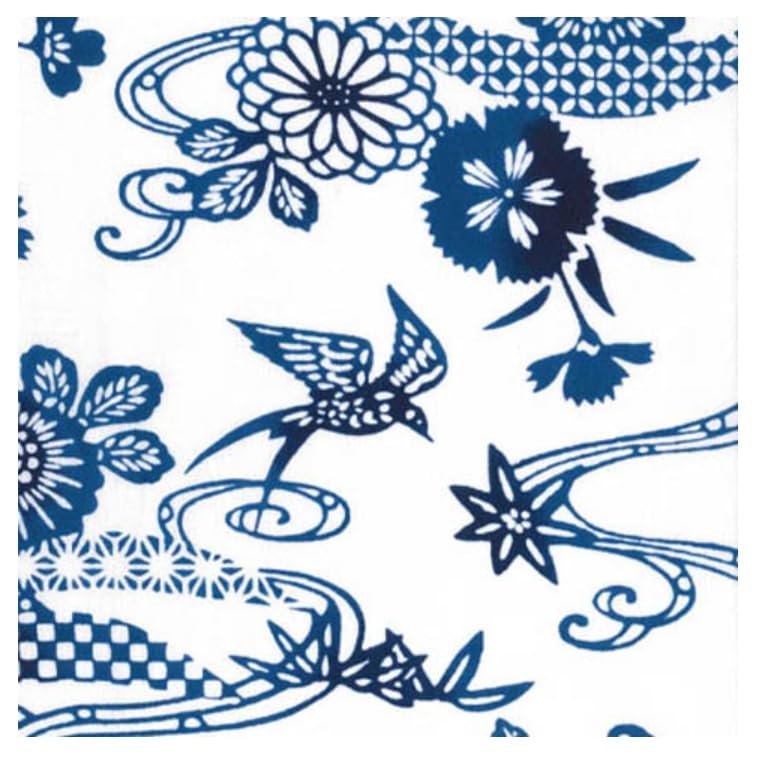 Todaya Shoten Tenugui Bingata Swallow Niwa-zome (Cool) Y-066