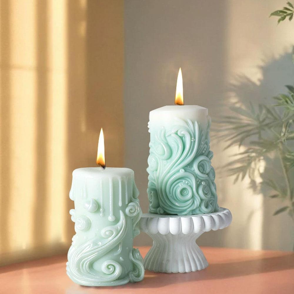 3D форма для свечи-столба, инструмент для изготовления ароматических свечей, силиконовая форма для свадебного декора, рельефный гипсовый цветок, подарки на день рождения