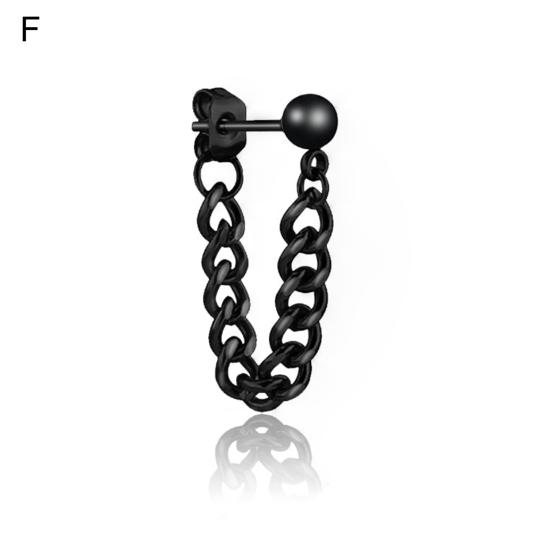 1 шт. мужские серьги-гвоздики однотонные в стиле панк разных форм в готическом стиле