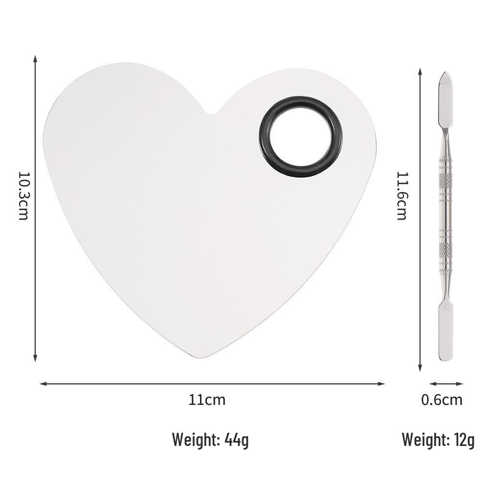 Набор палитр для смешивания макияжа из нержавеющей стали в форме сердца для художников