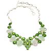 Austrelian Opal Peridot Gemstone Silver Jewelry Necklace 16-18''