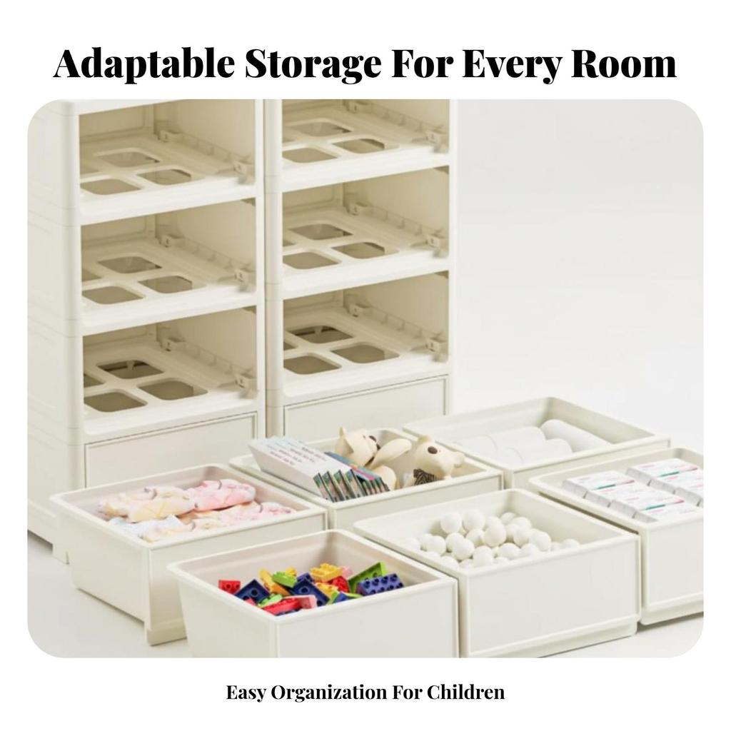 Stackable Drawer Unit Space-Saving children's Furniture Large Capacity Sturdy Frame for Children, Infants, Playroom, Bedroom
