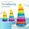 Colorful Rainbow Stacking Ring Tower Educational Toy for Ages 1-3