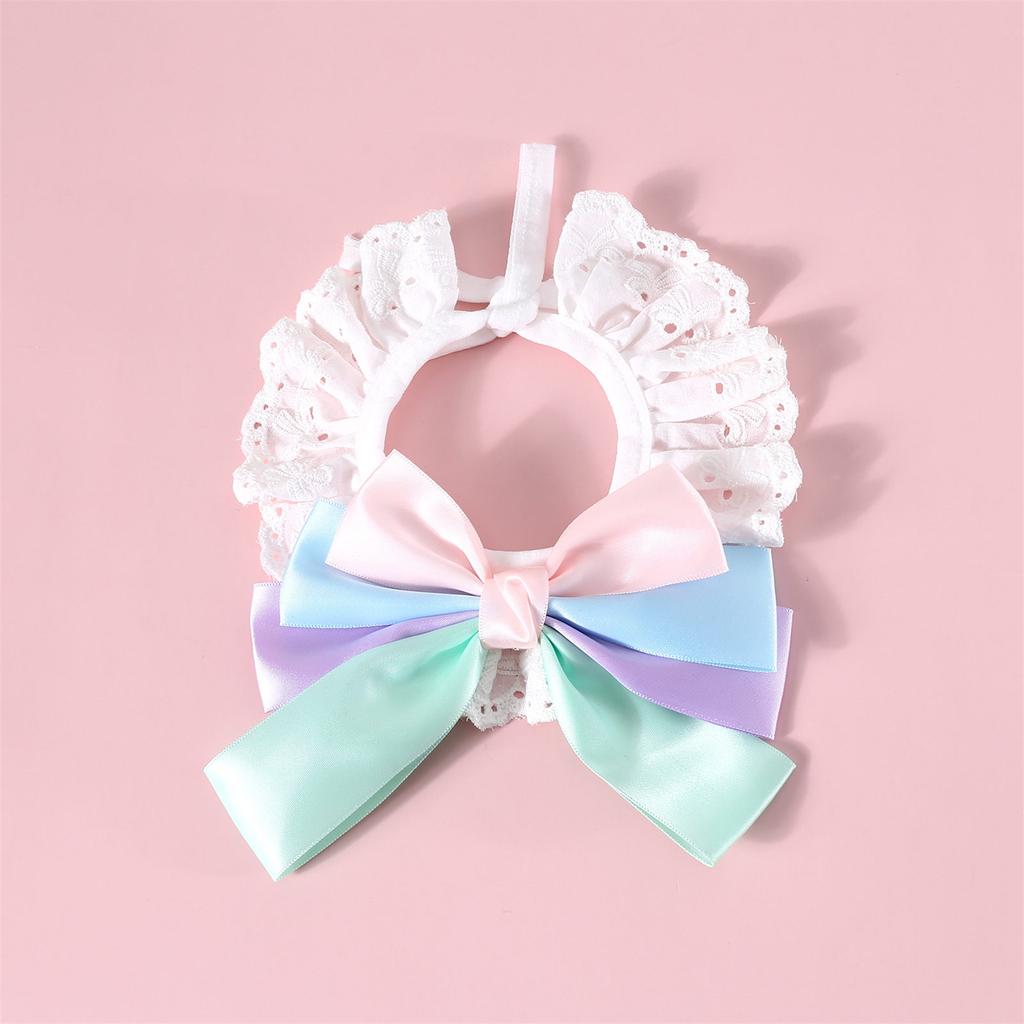 Кружевной ошейник-бантик для кошек и собак, модный галстук, праздничный галстук для домашних животных, костюмный ошейник, регулируемый галстук для домашних животных