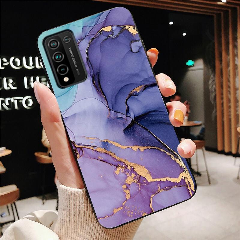 Зеленый, синий, фиолетовый мраморный чехол для телефона для Huawei Honor 50 10X Lite 20 7A 7C 8X 9X Pro 9A 8A 8S 9S 10i 20S 20lite 7X 10 lite