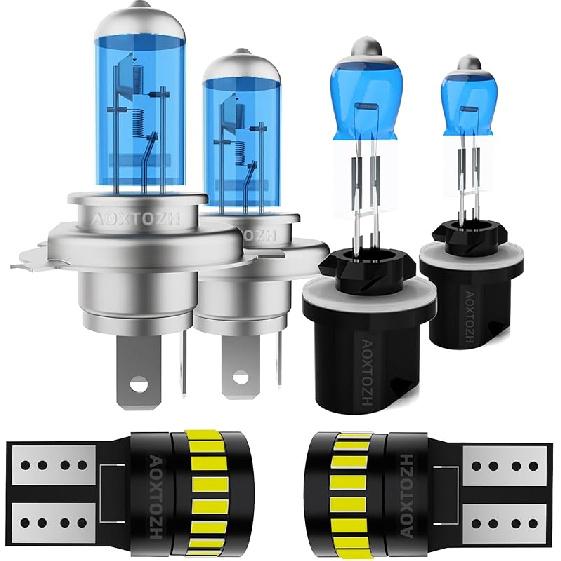 Headlight Bulbs Fit For 2014- Kia Soul,9008 High Low Beam Light Bulbs H8 Fog Light License Plate Lights Combo,Halogen Headlight,300% Brightness,Plug