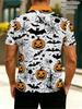 Men's Outdoor Halloween Polo Shirt, Mixed Color, Multiple Specifications Available, Polyester Material, Festive Whimsical Style with Jack - O' -
