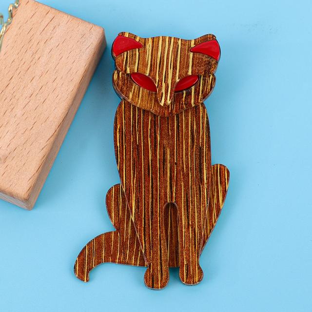 Fashion Cartoon Cat Acrylic Brooch Pins For Women Girl Lovely Resin Animal Badge Pins Party Jewelry Costume Accessories Brooches