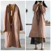 Women Chinese Style Patchwork Color Parkas V-Neck Long Sleeve Winter Warm Coats Linen Vintage Loose Parkas