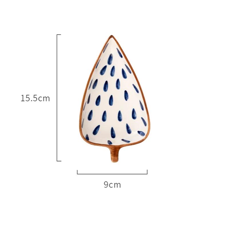 Creative Leaf Shaped Seasoning Bowl Ceramic Multi-purpose Small Plates Appetizers Snack Dish Kitchen Sauce Sushi Cake Tray