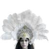 Feather Feather Headdress Sequins Crown Headdress Vintage Hair Accessories  Adults