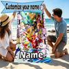 Custom Name Personalized Mighty Morphin Power Rangers Print Beach Towel, for Trip Camping Beach Party Home Decor, Birthday Gift for Family & Friends