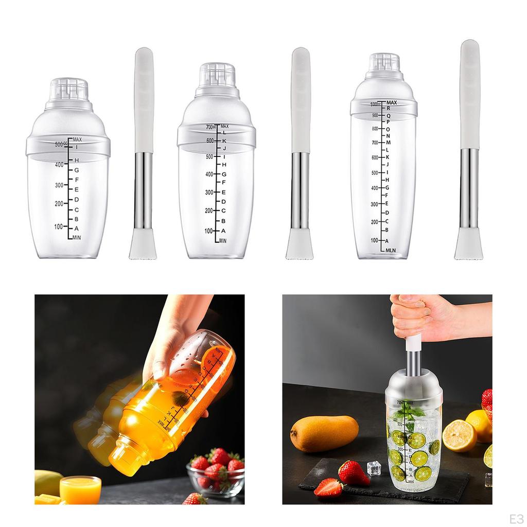 Lemon Tea Shaker Set Bartender Clear Bottle Mixing Cup Espresso Mixer for Quick Preparation