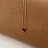 French Retro Red Heart Necklace: Titanium Steel Gold-Plated Clavicle Chain
