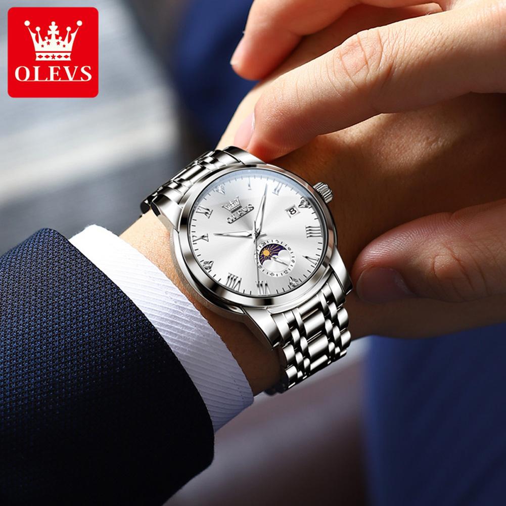 OLEVS Brand Watch Men's Business Quartz Watch Steel Strip 3656