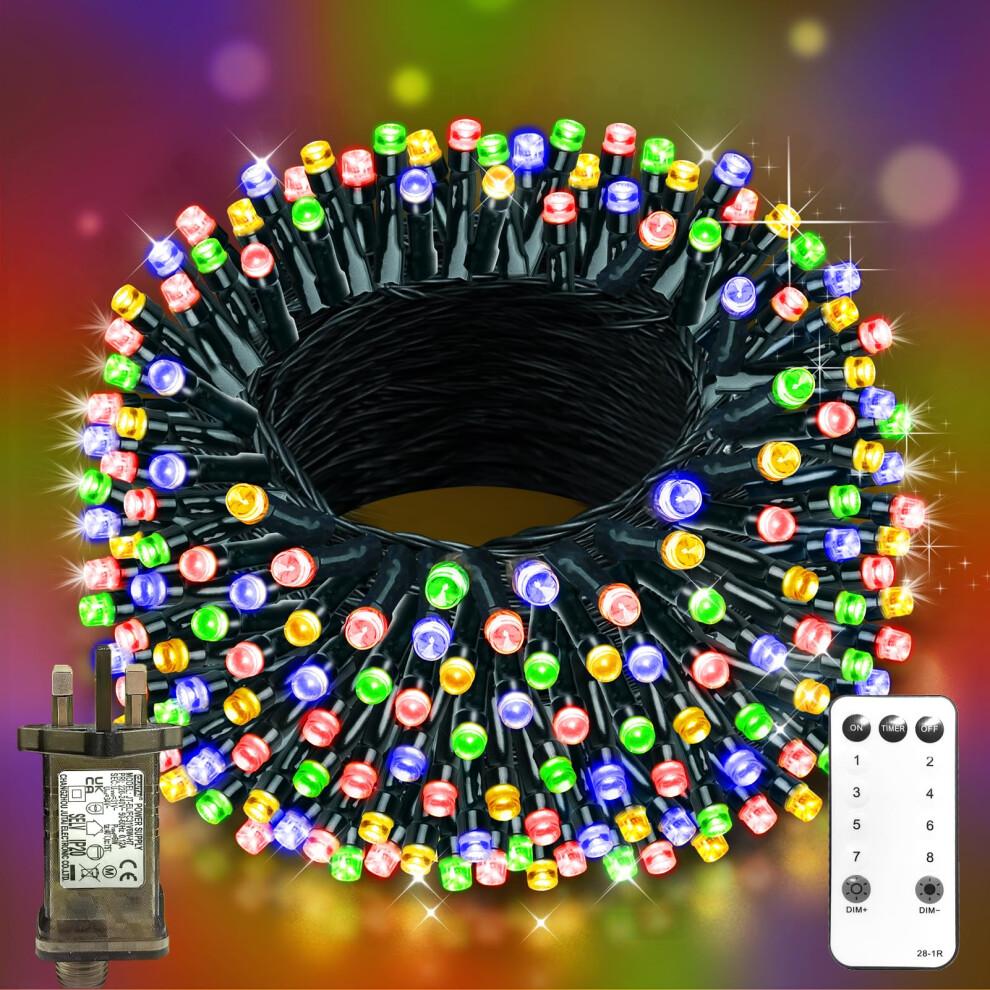 Longgoearn 60M 500 LED Outdoor Fairy Lights, Christmas Tree Lights Plug in 8 Modes Remote Control Mains Powered Waterproof String Lights for Garden,