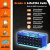 Cloudenergy 12V 200Ah LiFePO4 withBattery Pack Backup Power, 2560Wh Energy, 6000+ Cycles, Built-in 100A BMS, Support In Series/Parallel