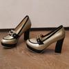 Q/женские туфли на высоком каблуке, модные водонепроницаемые туфли на платформе, на толстом каблуке, цветные низкие туфли большого размера