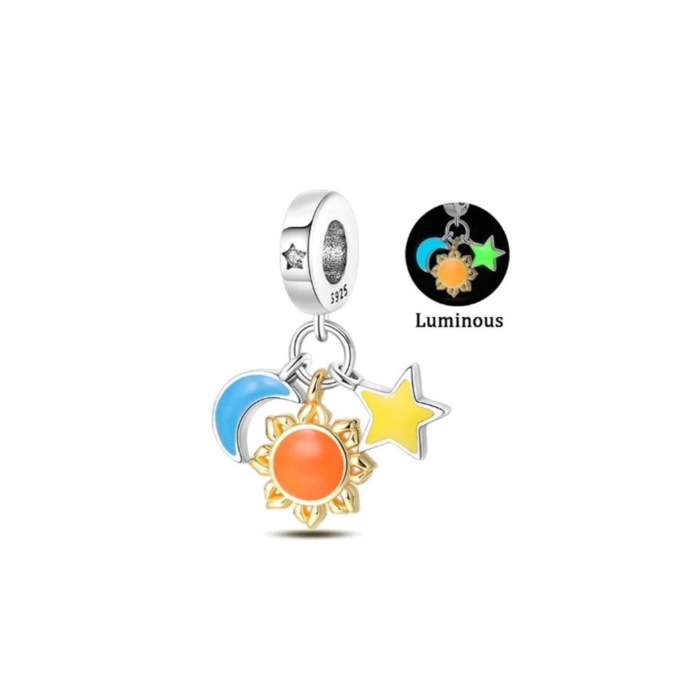 Copper Firefly Pendant Dangle Charm Moon Star Bead Fit Original Bracelet For Women Diy Fashion Jewelry Making