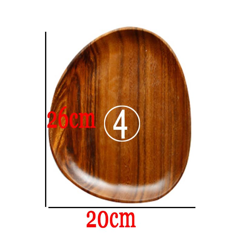Whole Wood Lovesickness Wood with Irregular Oval Solid Wood Pan Plate Fruit Dishes Saucer Tea Tray Dessert Plate Tableware Set