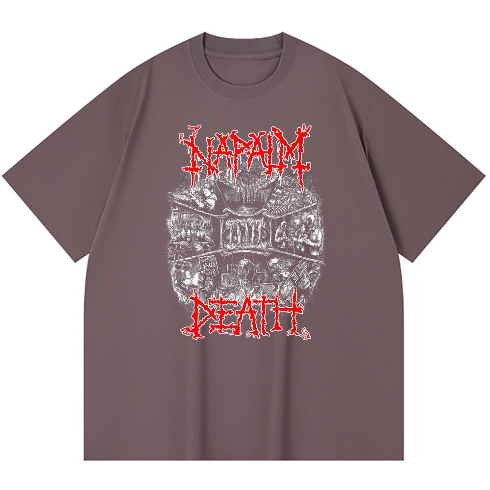 Хлопковая футболка плотностью 230 г/м² 100% Хлопок Heavy Metal Футболка с принтом рок-группы Популярная музыка Унисекс Тяжелая хлопковая футболка
