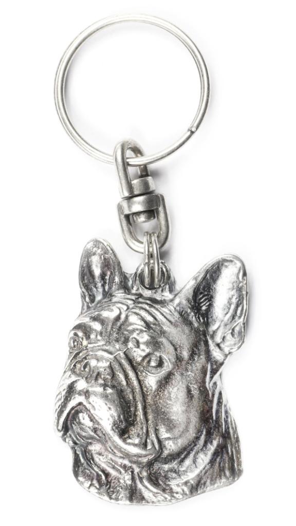 Французский бульдог, Frenchie II - посеребренная подвеска в виде собаки, украшение для сумки, подвеска на рюкзак от бренда Art-Dog