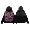 Unisex Oversized Vintage Washed Cartoon Print Hoodie Streetwear Loose Fit Air Layer Fabric Fall Sweatshirt